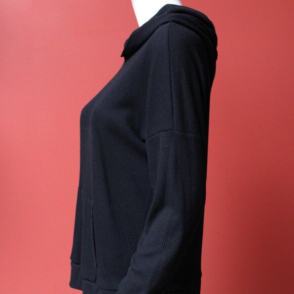 Pink Rose Black Waffle Hoodie - Picture 5 of 8